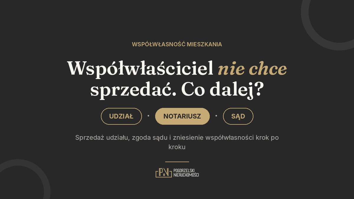 Współwłasność mieszkania – sprzedaż udziału i zniesienie współwłasności przy braku zgody